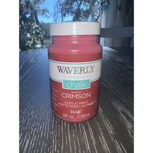 Waverly Inspirations 60680E Chalk Acrylic Paint Matte Crimson Red 8 fl oz Opened